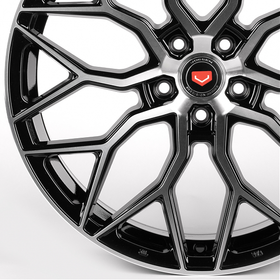 Литые диски 81912 Vossen iV-1155-SM200 20 J8.5 ET35 5x112 66.6 чёрный глянцевый + полированные спицы: Фото 2