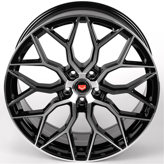 Литые диски 81912 Vossen iV-1155-SM200 20 J8.5 ET35 5x112 66.6 чёрный глянцевый + полированные спицы: Фото 3