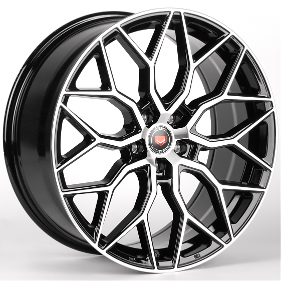 Литые диски 81912 Vossen iV-1155-SM200 20 J8.5 ET35 5x112 66.6 чёрный глянцевый + полированные спицы: Фото 4