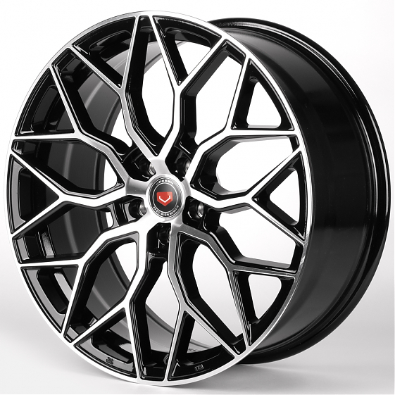 Литые диски 81912 Vossen iV-1155-SM200 20 J8.5 ET35 5x112 66.6 чёрный глянцевый + полированные спицы: Фото 5