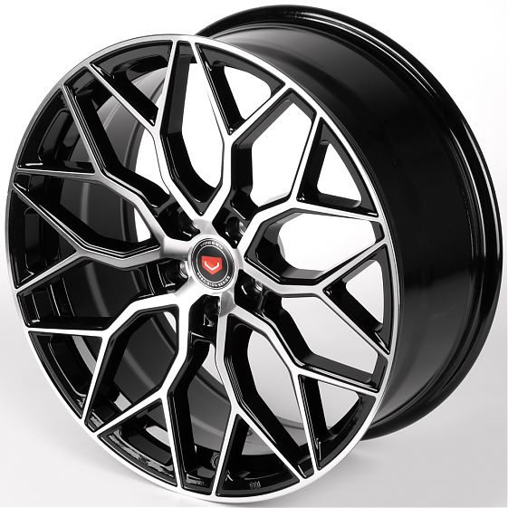 Литые диски 81912 Vossen iV-1155-SM200 20 J8.5 ET35 5x112 66.6 чёрный глянцевый + полированные спицы: Фото 6