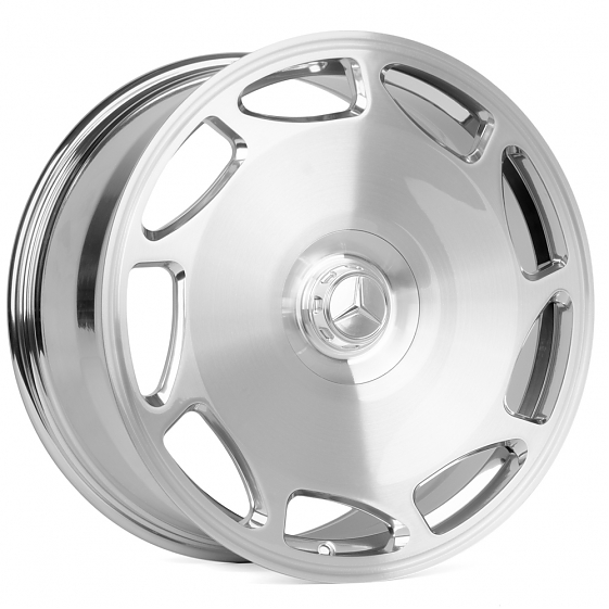 Кованые диски H241223EF SL722-SB563 20 J9 ET34 5x112 66.6 серебро + зеркальная полировка: Фото 4