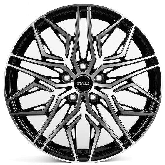 Кованые диски H260124E SKILL SL526-SK332 20 J8.5 ET40 5x120 62.5 чёрный глянцевый + полированные спи: Фото 1