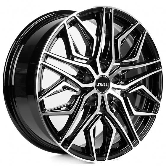 Кованые диски H260124E SKILL SL526-SK332 20 J8.5 ET40 5x120 62.5 чёрный глянцевый + полированные спи: Фото 4