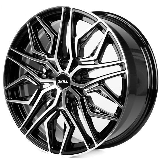Кованые диски H260124E SKILL SL526-SK332 20 J8.5 ET40 5x120 62.5 чёрный глянцевый + полированные спи: Фото 5