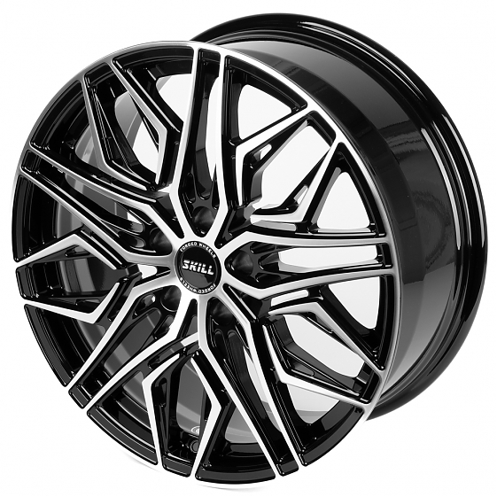 Кованые диски H260124E SKILL SL526-SK332 20 J8.5 ET40 5x120 62.5 чёрный глянцевый + полированные спи: Фото 6