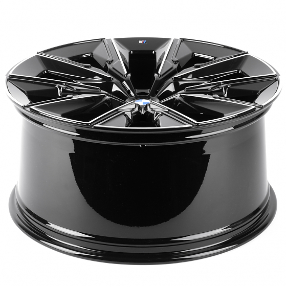 Кованые диски H250115EF SL815-SB594 22 J9.5 ET32 5x112 66.6 чёрный глянцевый + полированные спицы: Фото 7