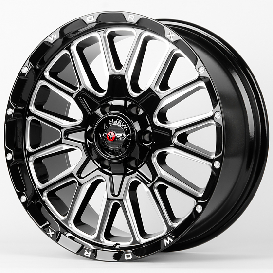 Литые диски 80333 WORX 818 20 J9 ET18 6x135/6x139.7 106.1 чёрный + полированные спицы: Фото 4