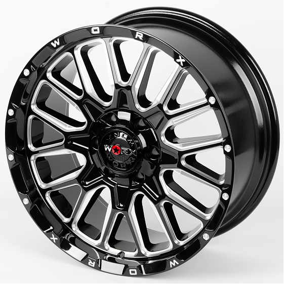 Литые диски 80333 WORX 818 20 J9 ET18 6x135/6x139.7 106.1 чёрный + полированные спицы: Фото 5
