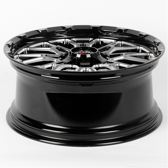 Литые диски 80333 WORX 818 20 J9 ET18 6x135/6x139.7 106.1 чёрный + полированные спицы: Фото 6