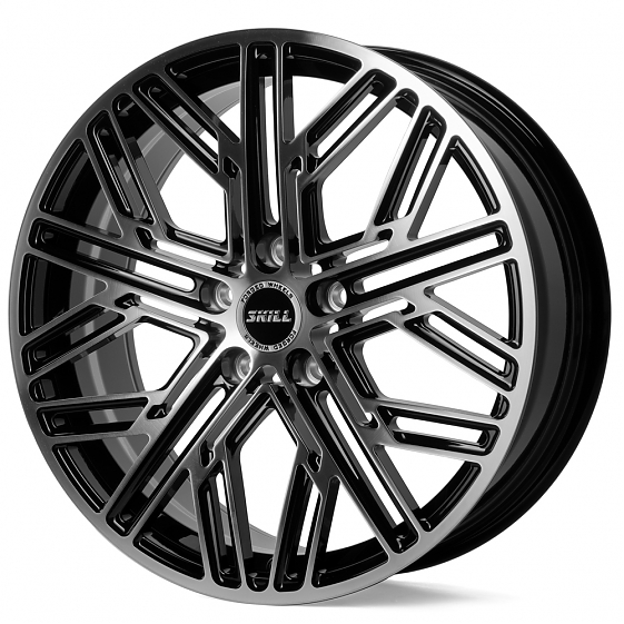 Кованые диски H230907B SKILL SL238 19 J8 ET41.5 5x120 66.1 чёрный + полированные спицы: Фото 4