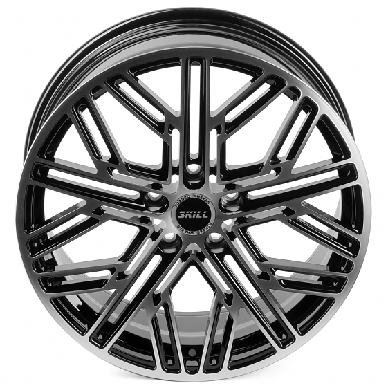 Кованые диски H230907B SKILL SL238 19 J8 ET41.5 5x120 66.1 чёрный + полированные спицы: Фото 7