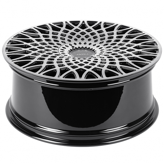 Кованые диски H260125N SKILL SV652-SV481 22 J9 ET40 6x139.7 77.8 чёрный глянцевый + полированные спи: Фото 7