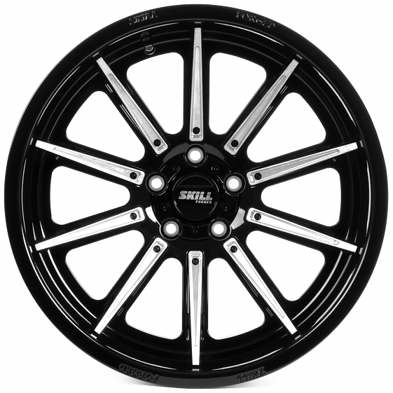 Кованые диски 250613C SKILL SD101-SK339 20 J12 ET-44 5x127 71.6 чёрный глянцевый + спицы без окраса: Фото 1