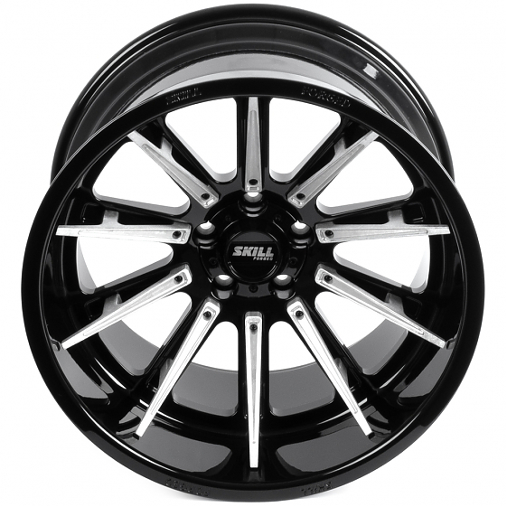 Кованые диски 250613C SKILL SD101-SK339 20 J12 ET-44 5x127 71.6 чёрный глянцевый + спицы без окраса: Фото 2