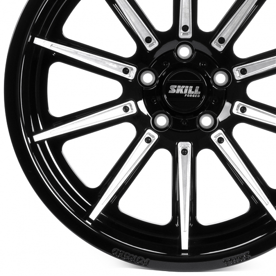 Кованые диски 250613C SKILL SD101-SK339 20 J12 ET-44 5x127 71.6 чёрный глянцевый + спицы без окраса: Фото 3