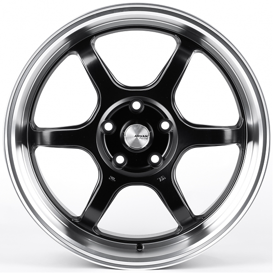 Литые диски 82252 Advan FC006-SF069 18 J8 ET38 5x108 73.1 чёрный матовый + полированный обод: Фото 1