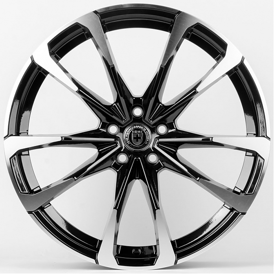 Литые диски 80667 HRE F028-DS216 20 J9 ET35 5x114.3 73.1 чёрный + полированные спицы: Фото 1