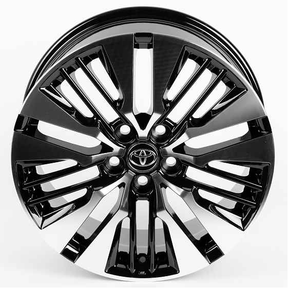 Литые диски 80416 Toyota ZT822-SV281 18 J8 ET40 5x114.3 60.1 чёрный + полированные спицы: Фото 3