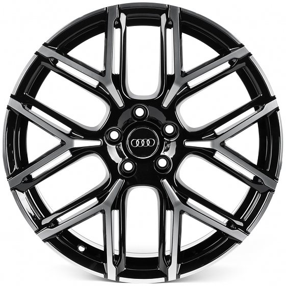 Литые диски 82606 Audi IVF-3590-H3590F 19 J8.5 ET35 5x112 66.5 чёрный глянцевый + полировка: Фото 1