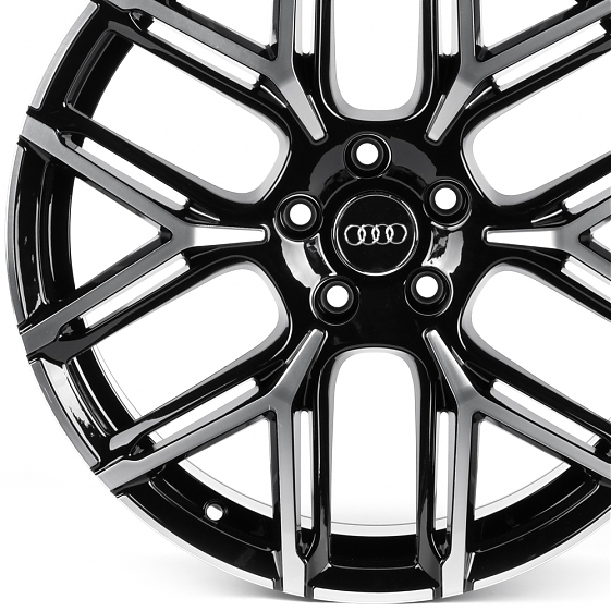 Литые диски 82606 Audi IVF-3590-H3590F 19 J8.5 ET35 5x112 66.5 чёрный глянцевый + полировка: Фото 2