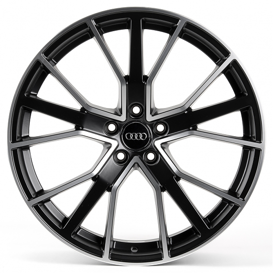 Литые диски 81003 Audi SK188-22059-24 20 J9 ET30 5x112 66.6 чёрный матовый + полированные спицы: Фото 1