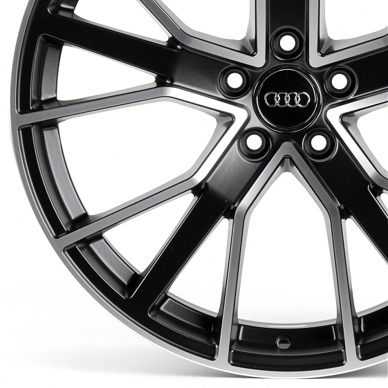 Литые диски 81003 Audi SK188-22059-24 20 J9 ET30 5x112 66.6 чёрный матовый + полированные спицы: Фото 2