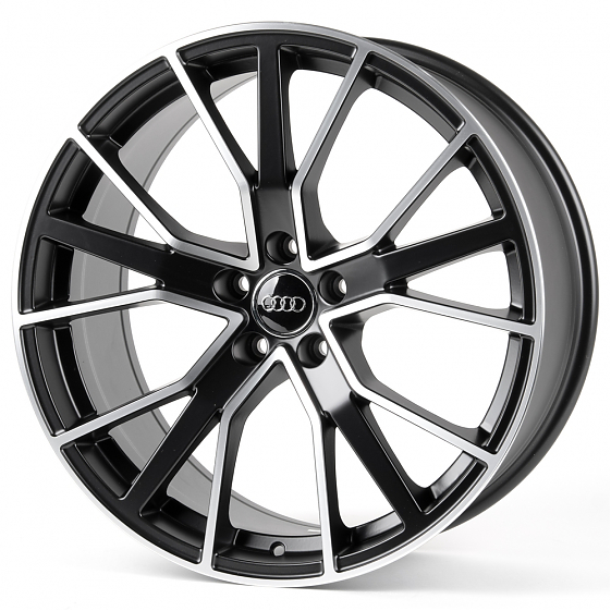 Литые диски 81003 Audi SK188-22059-24 20 J9 ET30 5x112 66.6 чёрный матовый + полированные спицы: Фото 4