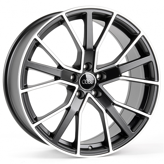 Литые диски 81003 Audi SK188-22059-24 20 J9 ET30 5x112 66.6 чёрный матовый + полированные спицы: Фото 6