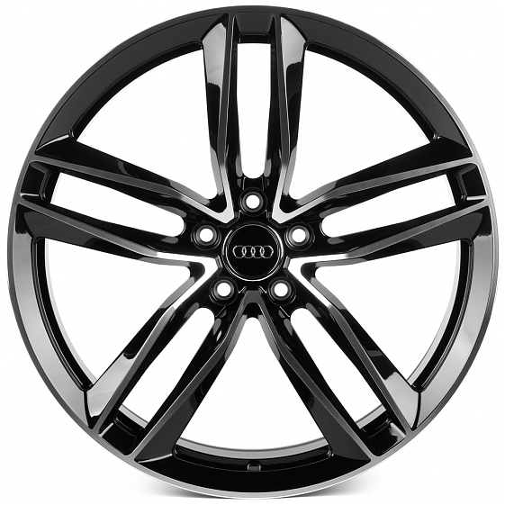 Кованые диски 0923-19 PTRACING FG207X-SV451 20 J9 ET28 5x112 66.45 чёрный + полированные спицы: Фото 1