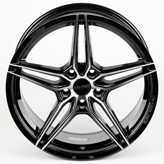Литые диски 81215 ZERO 2240-CS242 18 J8 ET40 5x114.3 73.1 чёрный глянцевый + полированные спицы: Фото 3