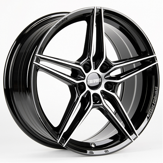 Литые диски 81215 ZERO 2240-CS242 18 J8 ET40 5x114.3 73.1 чёрный глянцевый + полированные спицы: Фото 4