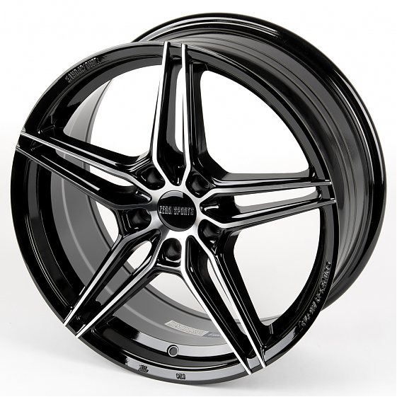 Литые диски 81215 ZERO 2240-CS242 18 J8 ET40 5x114.3 73.1 чёрный глянцевый + полированные спицы: Фото 6