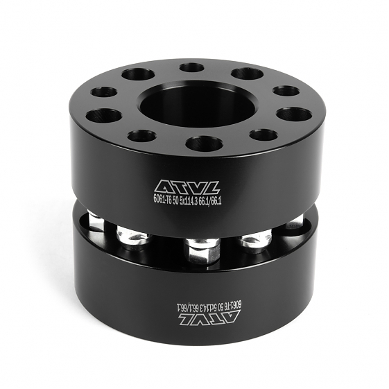Проставка 41100 ATVL 5x114.3 66,1/66,1 12x1,25 50mm чёрный: Фото 2