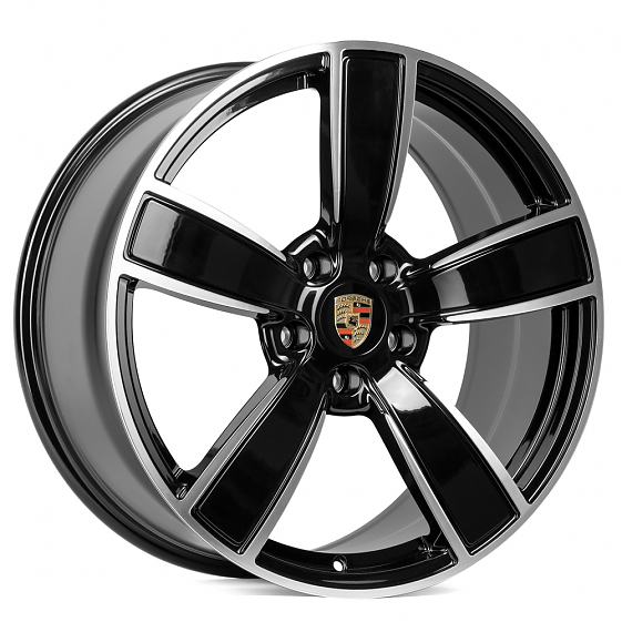Кованые диски 230612YF SL400-SB439 22 J10 ET48 5x130 71.6 чёрный + полированные спицы: Фото 2