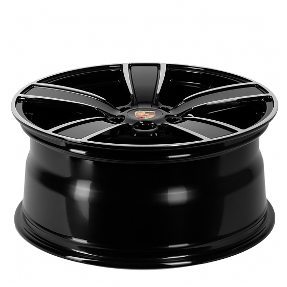 Кованые диски 230612YF SL400-SB439 22 J10 ET48 5x130 71.6 чёрный + полированные спицы: Фото 3