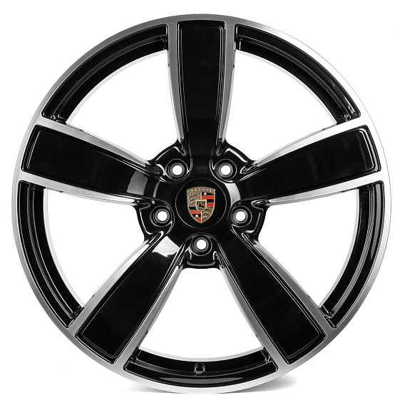Кованые диски 230612YF SL400-SB439 22 J10 ET48 5x130 71.6 чёрный + полированные спицы: Фото 1