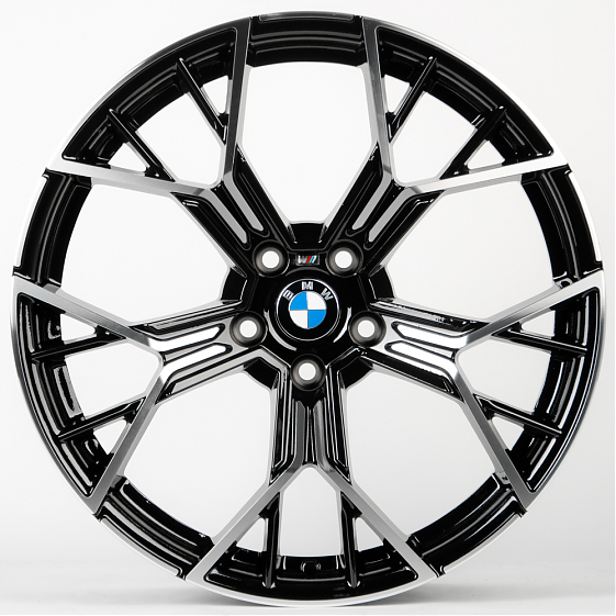 Литые диски 80337 BMW 5084X-SL066 19 J9.5 ET40 5x112 66.6 чёрный + полированные спицы: Фото 1