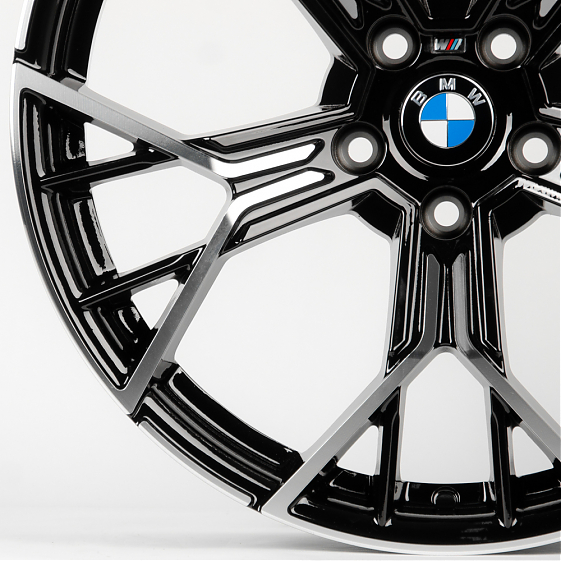 Литые диски 80337 BMW 5084X-SL066 19 J9.5 ET40 5x112 66.6 чёрный + полированные спицы: Фото 2