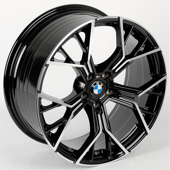 Литые диски 80337 BMW 5084X-SL066 19 J9.5 ET40 5x112 66.6 чёрный + полированные спицы: Фото 5