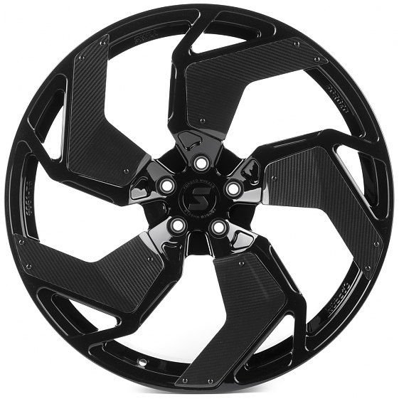 Кованые диски H241231G SKILL SL462-SK381 22 J10.5 ET19 5x112 66.5 чёрный глянцевый: Фото 1