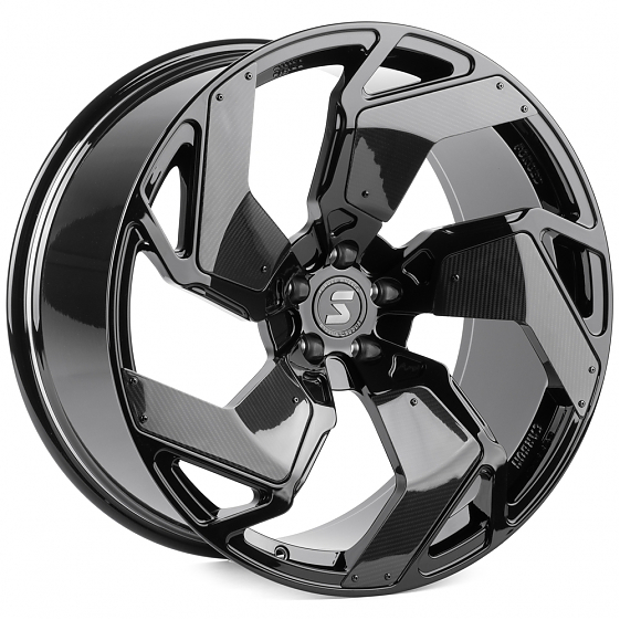 Кованые диски H241231G SKILL SL462-SK381 22 J10.5 ET19 5x112 66.5 чёрный глянцевый: Фото 4