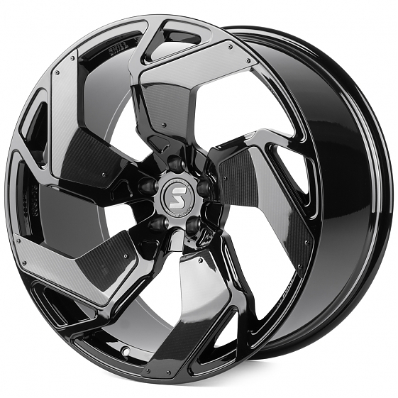 Кованые диски H241231G SKILL SL462-SK381 22 J10.5 ET19 5x112 66.5 чёрный глянцевый: Фото 5