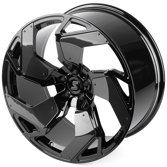 Кованые диски H241231G SKILL SL462-SK381 22 J10.5 ET19 5x112 66.5 чёрный глянцевый: Фото 6
