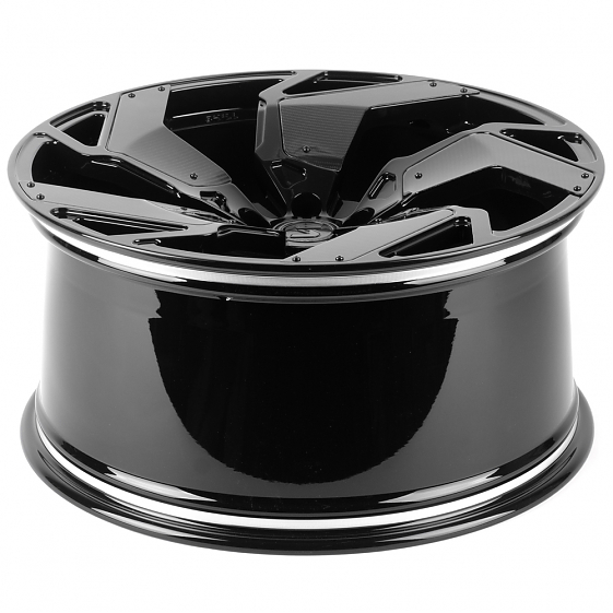 Кованые диски H241231G SKILL SL462-SK381 22 J10.5 ET19 5x112 66.5 чёрный глянцевый: Фото 7