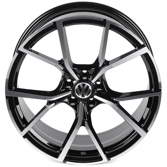 Кованые диски H250925V SKILL SL665-SK333 20 J9 ET33 5x112 66.6 чёрный глянцевый + полированные спицы: Фото 3
