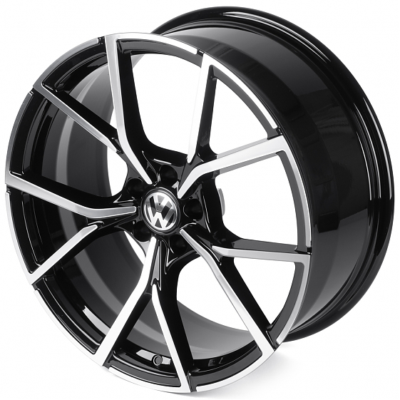 Кованые диски H250925V SKILL SL665-SK333 20 J9 ET33 5x112 66.6 чёрный глянцевый + полированные спицы: Фото 6