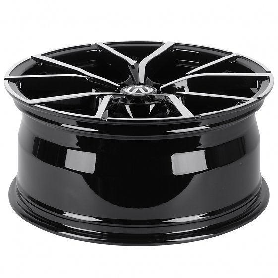 Кованые диски H250925V SKILL SL665-SK333 20 J9 ET33 5x112 66.6 чёрный глянцевый + полированные спицы: Фото 7