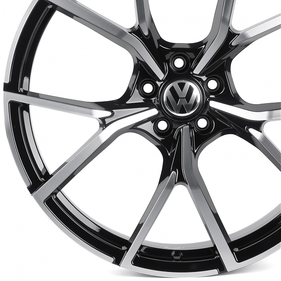 Кованые диски H250925U SKILL SL665-CS428 21 J9.5 ET31 5x112 66.6 чёрный глянцевый + полированные спи: Фото 2
