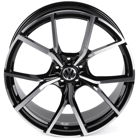 Кованые диски H250925U SKILL SL665-CS428 21 J9.5 ET31 5x112 66.6 чёрный глянцевый + полированные спи: Фото 3
